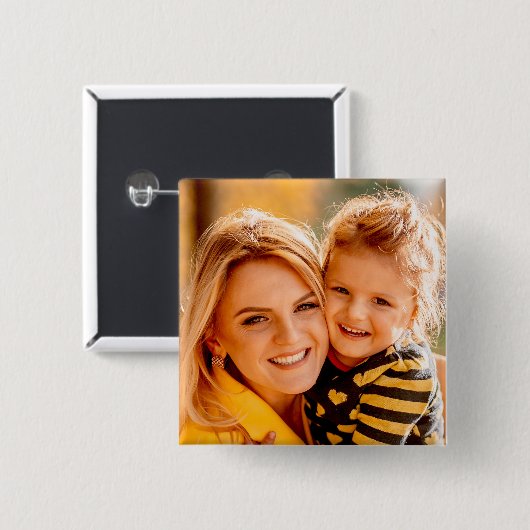 Creëer uw eigen foto gepersonaliseerd op maat vierkante button 5,1 cm (Voorkant /achterkant)