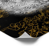 Creëer Uw Eigen Foto Gouden Bloemen Kunstgrens Poster (Hoek)