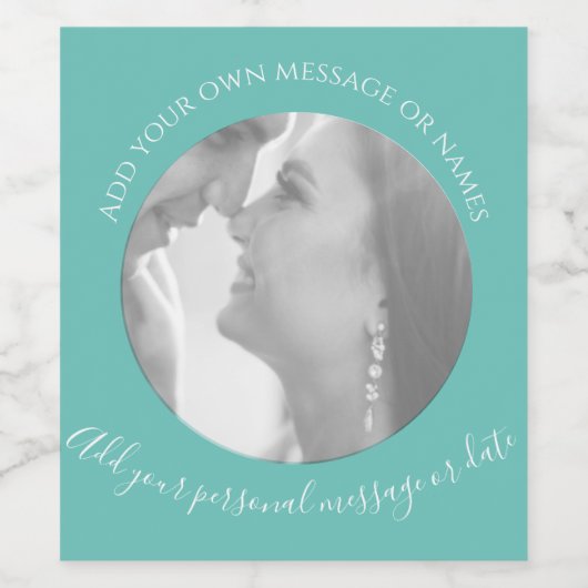 Creëer Uw eigen foto groen wijnlabel Wijn Etiket (Enkel label)