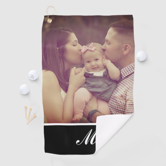 Creëer Uw eigen foto-Initiaal monogram Golfhanddoek (Insitu)