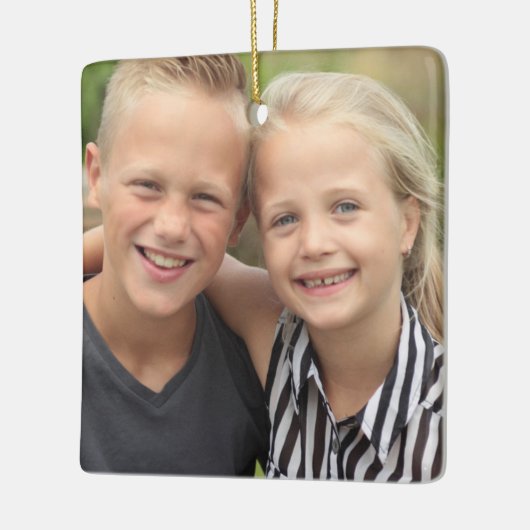 Creëer Uw eigen foto Keramisch Ornament (Links)