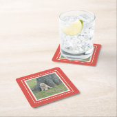 Creëer Uw eigen foto, koraal en wit Kartonnen Onderzetters (Insitu)