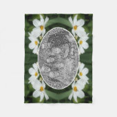 Creëer Uw eigen foto Kosmos Flowers and Bee Lijst Fleece Deken (Voorkant)