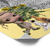 Creëer uw eigen foto meisje en Puppies grens Poster (Hoek)