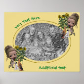 Creëer uw eigen foto meisje en Puppies grens Poster (Voorkant)