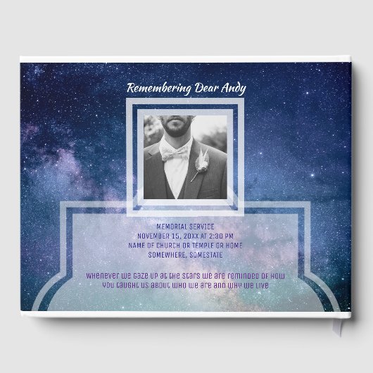 Creëer uw eigen foto Memorial Service begrafenis Gastenboek (Achterkant)