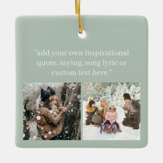 Creëer uw eigen foto met citaat keramisch ornament (Voorkant)