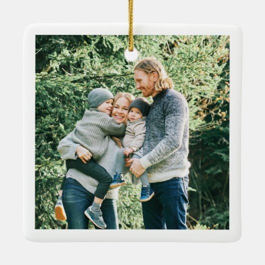 Creëer uw eigen foto met citaat keramisch ornament (Achterkant)