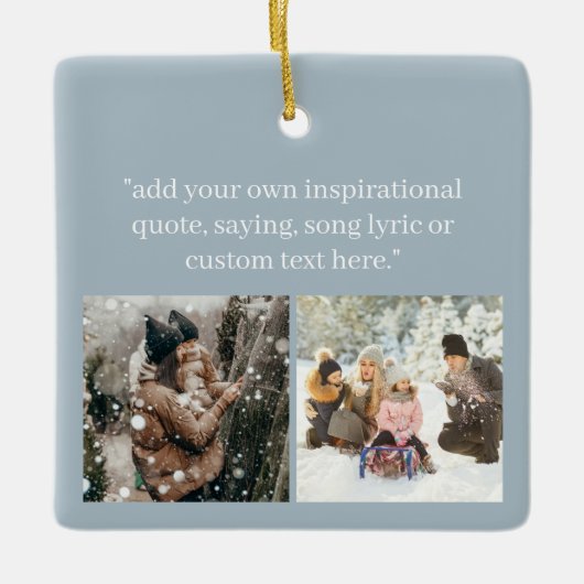 Creëer uw eigen foto met citaat keramisch ornament (Voorkant)