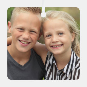Creëer Uw eigen foto Metal Square Ornament