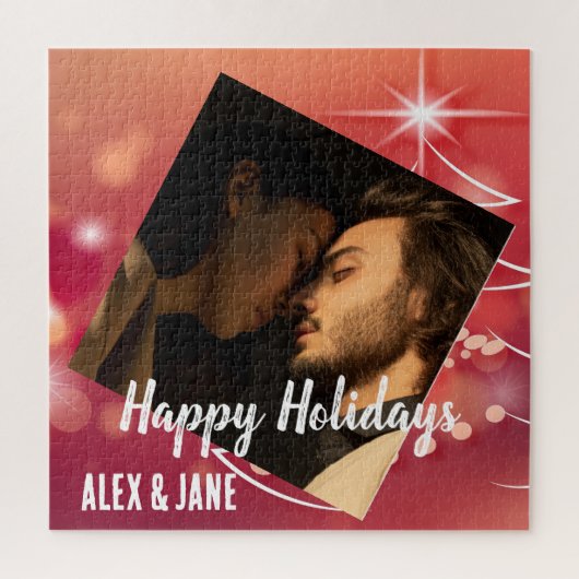 Creëer uw eigen foto moderne feestdagen van de man legpuzzel (Verticaal)