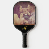 Creëer Uw Eigen Foto Monogram Goud Initiaal Pickleball Paddle (Voorkant)
