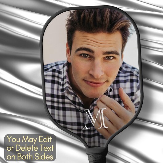 Creëer Uw eigen foto Monogram Minimalist Unique Pickleball Paddle