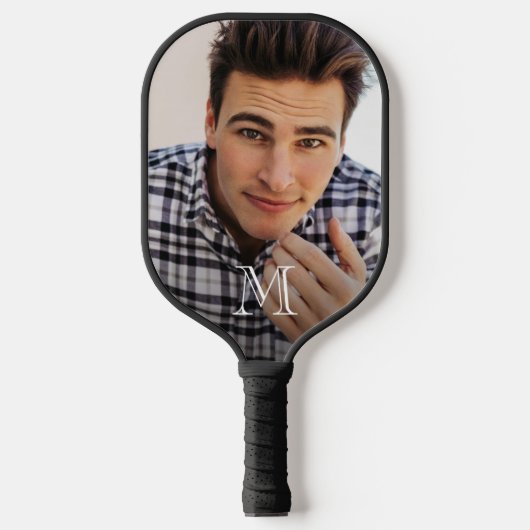 Creëer Uw eigen foto Monogram Minimalist Unique Pickleball Paddle (Voorkant)