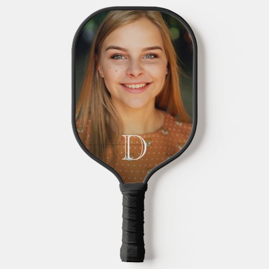 Creëer Uw eigen foto Monogram Minimalist Unique Pickleball Paddle (Achterkant)