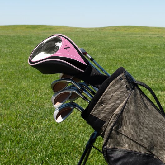Creëer Uw eigen foto Monogram Roze Golfheadcover (Insitu)
