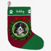 Creëer uw eigen foto monogrammed kersthond kleine kerstsok (Voorkant)