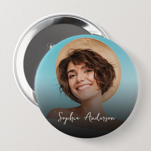 Creëer uw eigen foto & naam 4knoppen ronde button 4,0 cm (Voorkant /achterkant)