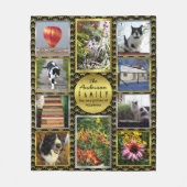 Creëer Uw eigen foto Naam Black Gold Deco Fleece Deken (Voorkant)