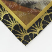 Creëer Uw eigen foto Naam Black Gold Deco Fleece Deken (Hoek)