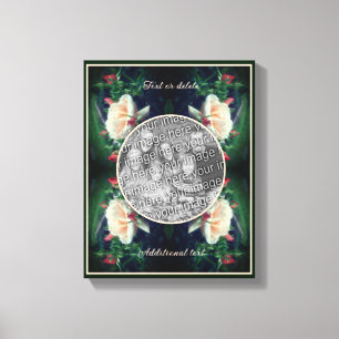 Creëer Uw eigen foto perzik Roos en knoppen Canvas Afdruk