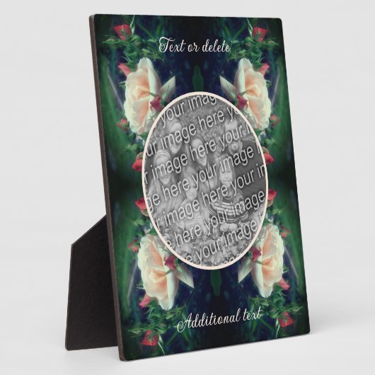 Creëer Uw eigen foto perzik Roos en knoppen Fotoplaat (Zijkant)