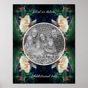 Creëer Uw eigen foto perzik Roos en knoppen Poster