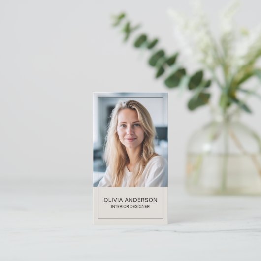 Creëer uw eigen foto QR Social Media Professional Visitekaartje (Staand voorkant)