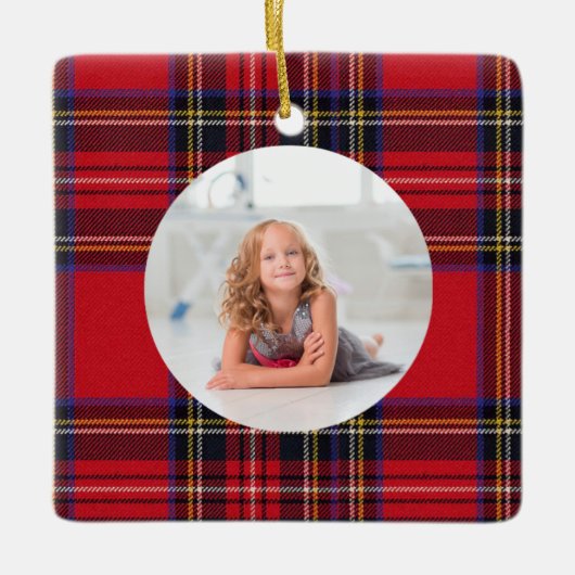 Creëer Uw eigen foto  | Royal Stewart Tartan Keramisch Ornament (Voorkant)