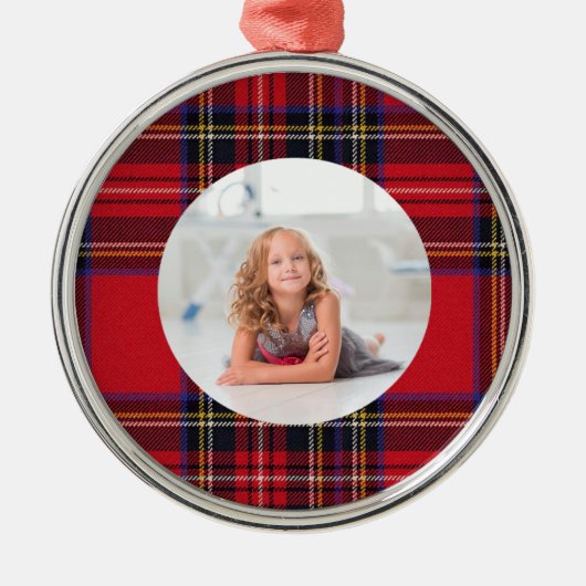 Creëer Uw eigen foto  | Royal Stewart Tartan Metalen Ornament (Voorkant)