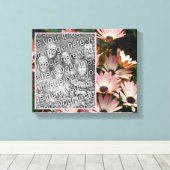 Creëer Uw eigen foto Roze Afrikaans Daisy Flowers Canvas Afdruk (Insitu (Houten vloer))