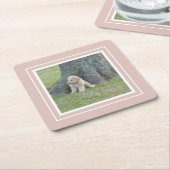 Creëer Uw eigen foto roze en wit Kartonnen Onderzetters (Schuin)