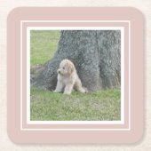 Creëer Uw eigen foto roze en wit Kartonnen Onderzetters (Voorkant)