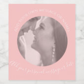 Creëer Uw eigen foto Roze waslabel Wijn Etiket (Enkel label)