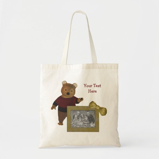 Creëer Uw eigen foto Schattige Beer gepersonalisee Tote Bag (Voorkant)