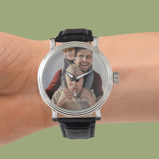 Creëer uw eigen foto tekst Keepsake cadeau Horloge