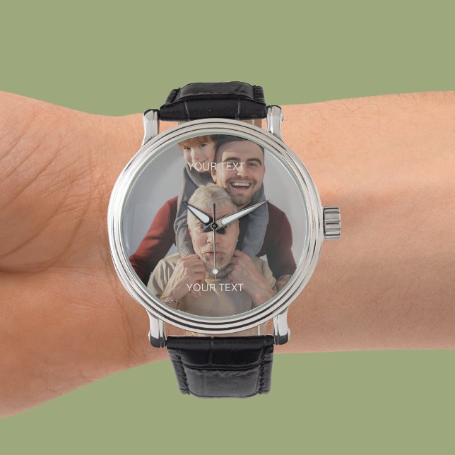 Creëer uw eigen foto tekst Keepsake cadeau Horloge (Creator heeft geüpload)