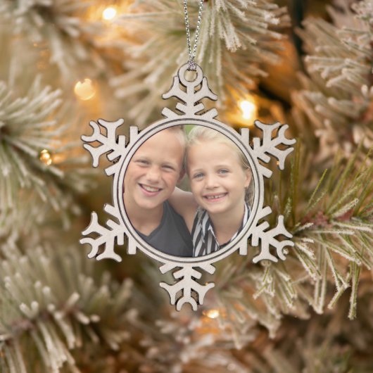 Creëer Uw eigen foto Tin Sneeuwvlok Ornament (Boom)