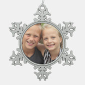 Creëer Uw eigen foto Tin Sneeuwvlok Ornament (Voorkant)