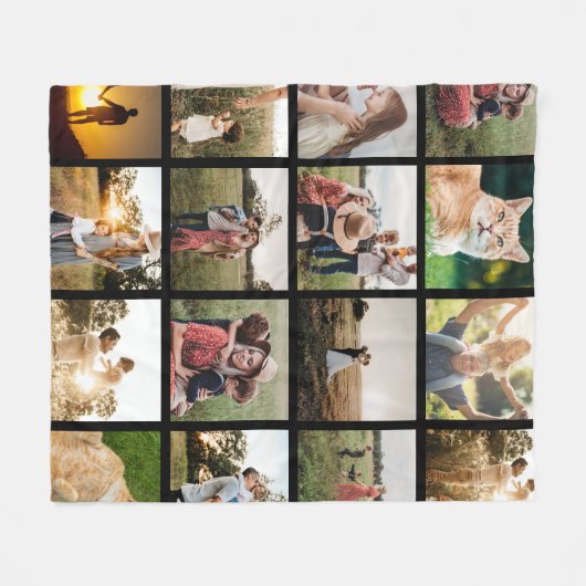 Creëer Uw Eigen Foto van de Douanecollage Fleece Deken (Voorkant (Horizontaal))