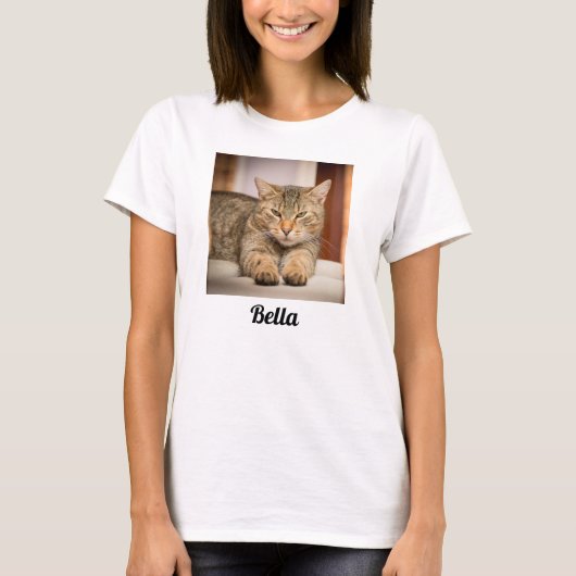Creëer Uw eigen foto van de kattenbank T-shirt (Voorkant)
