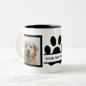 Creëer Uw eigen foto van Dog Pauw afdrukken Tweekleurige Koffiemok (Voorkant links)