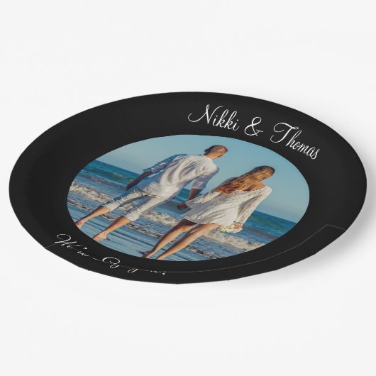 Creëer Uw eigen foto-Verloving, paar Papieren Bordje (Gekanteld)