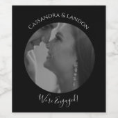 Creëer Uw eigen foto Verloving Paar Wine Wijn Etiket (Enkel label)