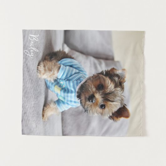 Creëer uw eigen foto verticaal monogram wandkleed (Voorkant (horizontaal))