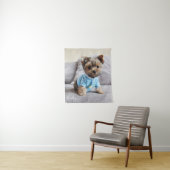 Creëer uw eigen foto verticaal monogram wandkleed (In situ)