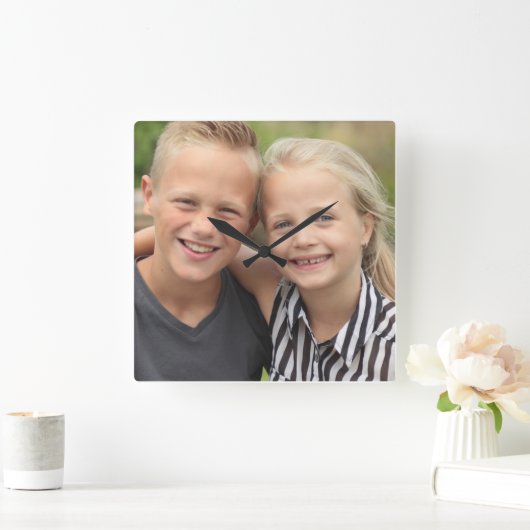Creëer Uw eigen foto Vierkante Klok (Huis)