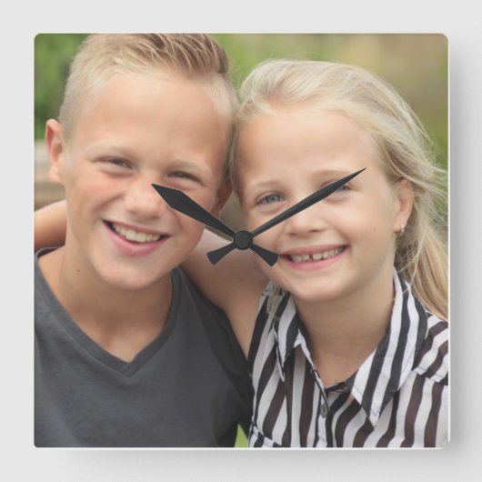 Creëer Uw eigen foto Vierkante Klok (Voorkant)