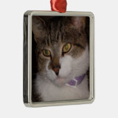 Creëer uw eigen foto Vierkantsversieve sjabloon Metalen Ornament (Rechts)