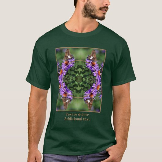 Creëer Uw eigen foto Vlinder Aster Flower Lijst T-shirt (Voorkant)